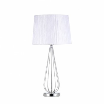 Distribuidor - Lâmpadas Diversas | Sobre Mesas Decoração | SOBREMESA ROBINA 1XE27 CROMO C/PANT BLANCA 62X30X30 CM Ref: 139071020